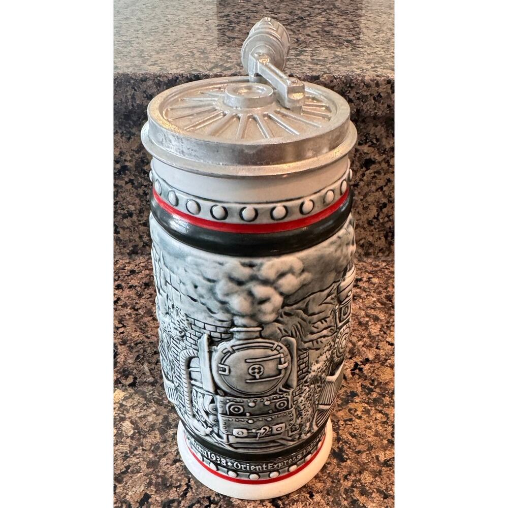Vtg 1982 Avon Collectibles Lidded Beer Stein Locomotive Train 301745 Ceramarte